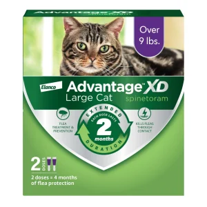 Elanco Advantage XD Topical Flea Protection for Cats 2 doses (4 months of protection) Large Cats (Over 9Lbs)