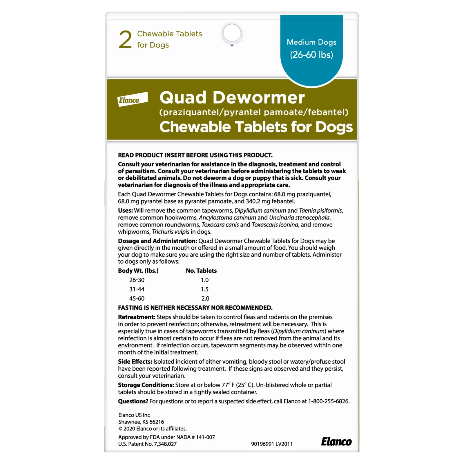 Elanco Quad Dewormer for Medium Dogs, 2ct. - Image 2