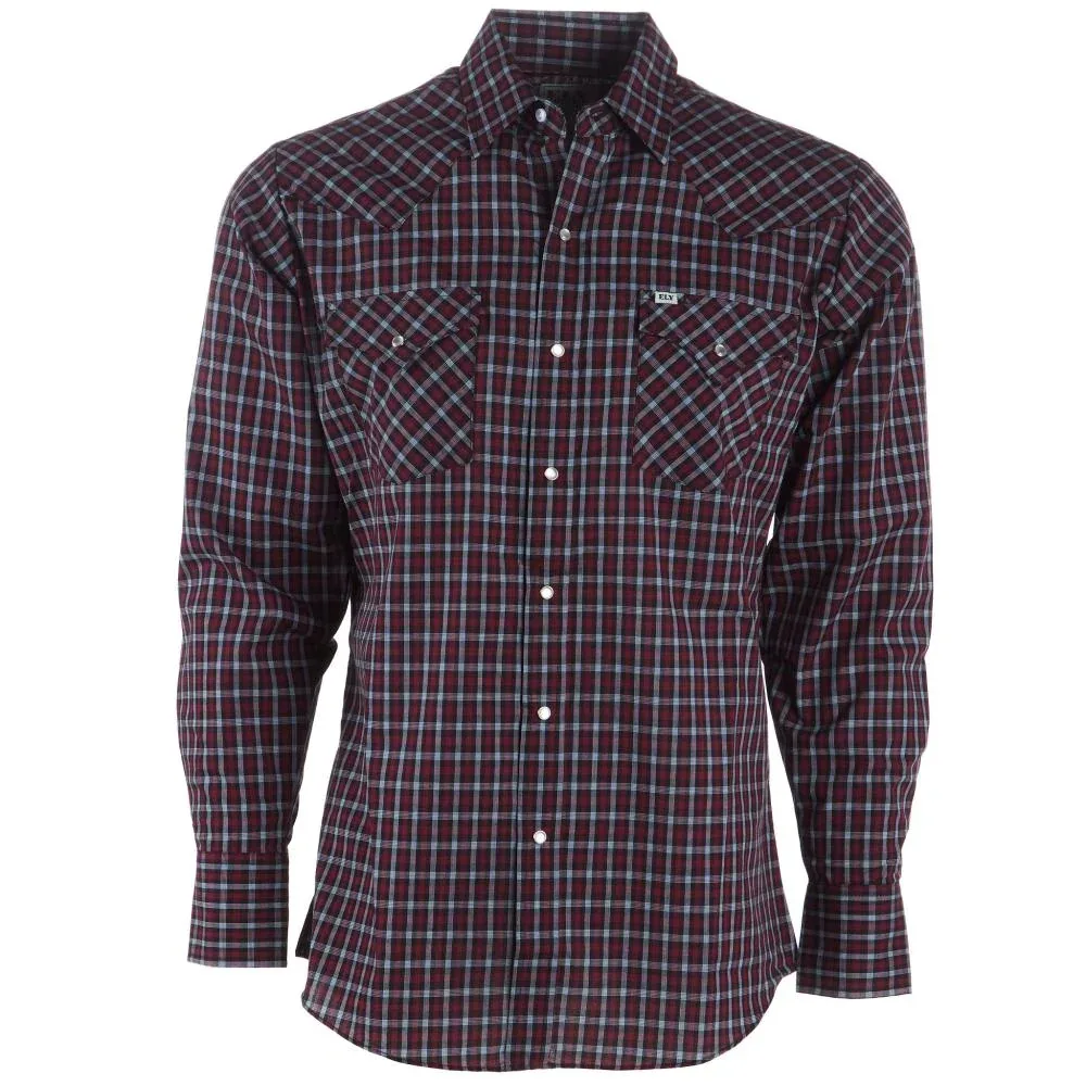 Ely Cattleman Mens Black Long Sleeve Check Shirt