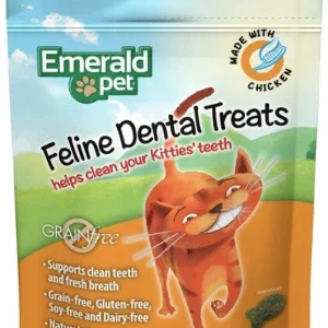 Emerald Pet Feline Dental Treats Chicken Flavor