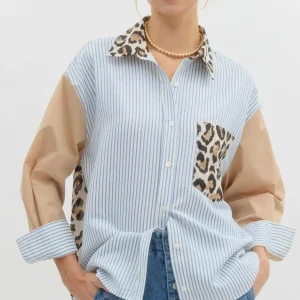 Entro Womens Multi Print Classic Long Sleeve Shirt