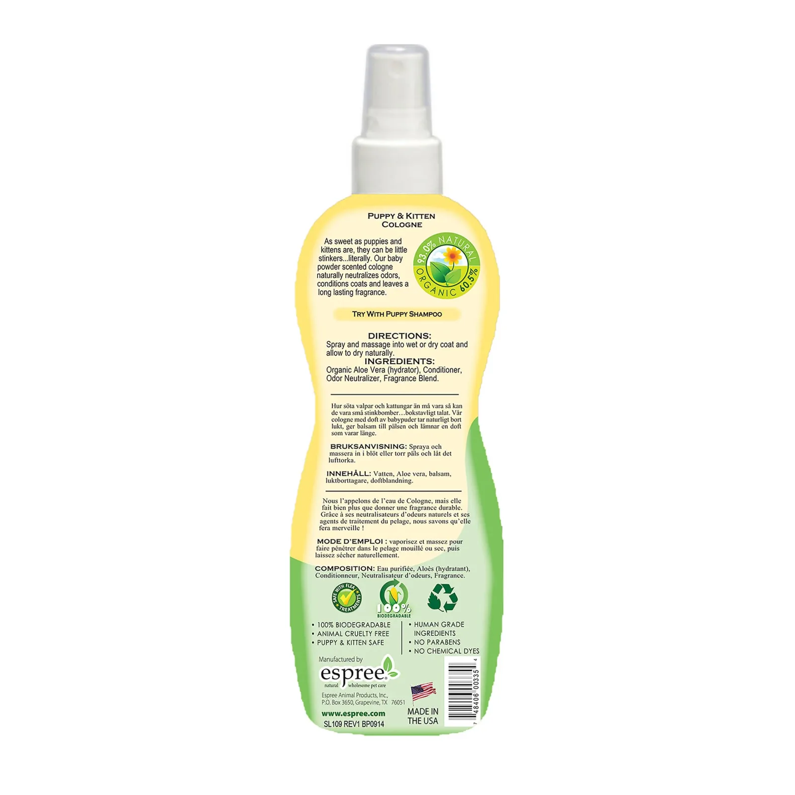 Espree Puppy & Kitten Baby Powder Cologne 4 Ounce - Image 2