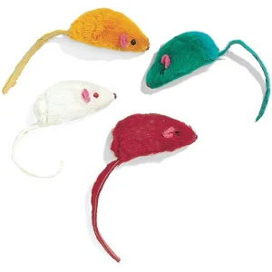 Ethical Pet Plush Mice Asstd Colors 4 ct