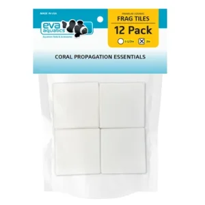 Eva Aquatics Ceramic Frag 2" Square Tile 12 Pack White