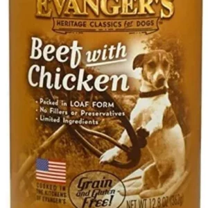 Evanger's All-Meat Classic Beef with Chicken Canned Dog Food-12.8Oz -Case of 12