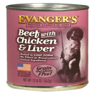 Evangers Heritage Classic Beef Chicken and Liver Canned Dog Food 12Ea/12.8 Oz, 12 Pk