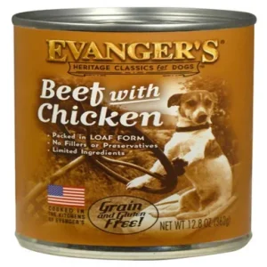 Evangers Heritage Classic Beef With Chicken Canned Dog Food 12Ea/12.8 Oz, 12 Pk