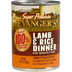 Evangers Super Premium Lamb and Rice Dinner Canned Dog Food 12Ea/12.8 Oz, 12 Pk