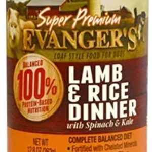 Evanger's Super Premium Lamb & Rice Dinner Canned Dog Food - 12.8 Oz -Case of 12