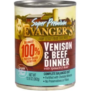 Evangers Super Premium Limited Ingredient Venison/Beef Dinner Dogs Food 12Ea/12.8 Oz, 12 Pk