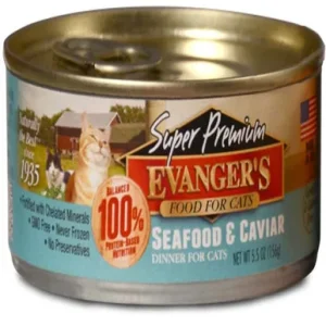 Evangers Super Premium Seafood and Caviar Dinner Canned Cat Wet Food 24Ea/5.5 Oz, 24 Pk