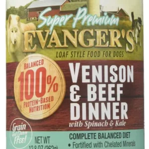 Evanger's Super Premium Venison & Beef Dinner Canned Dog Food - 12.8 Oz -12 Pack