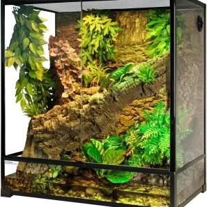 Extra Large Tall Reptile Tank 36x18x36inch 100 Gallon with Mesh for Chameleon Arboreal Lizard Frog, Water-Land Turtle Tortoise Aqua Tank with Drainage Pipe
