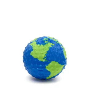 FabDog Faball Earth Squeaker Fetch Ball Dog Toy, Small 3 in