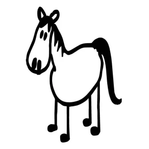 Family Horse Vinyl Decals Set Of 3 4 x 4 x 1.7