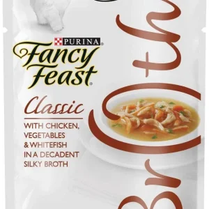 Fancy Feast Broths Classic Chicken, Vegetables & Whitefish Supplemental Cat Food Pouches
