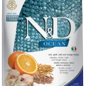 Farmina Ancestral Grain Ocean CodFish & Orange Adult Medium and Maxi Dog Food