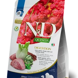 Farmina N&D Quinoa Digestion w/ Lamb, Quinoa, Fennel, Mint & Artichoke Recipe Adult All Breeds Dry Dog Food