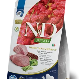 Farmina N&D Quinoa Weight Management w/ Lamb, Quinoa, Broccoli & Asparagus Recipe Adult All Breeds Dry Dog Food
