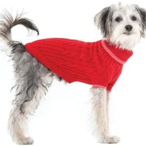 Fashion Pet Cable Knit Dog Sweater - Red