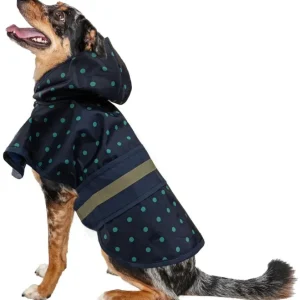Fashion Pet Polka Dot Dog Raincoat Navy