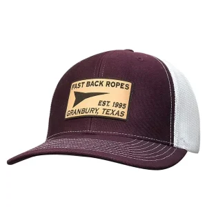 Fast Back White and Maroon Logo Patch Cap