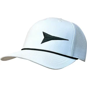 Fast Back White with Black and Embroidered Logo Cap