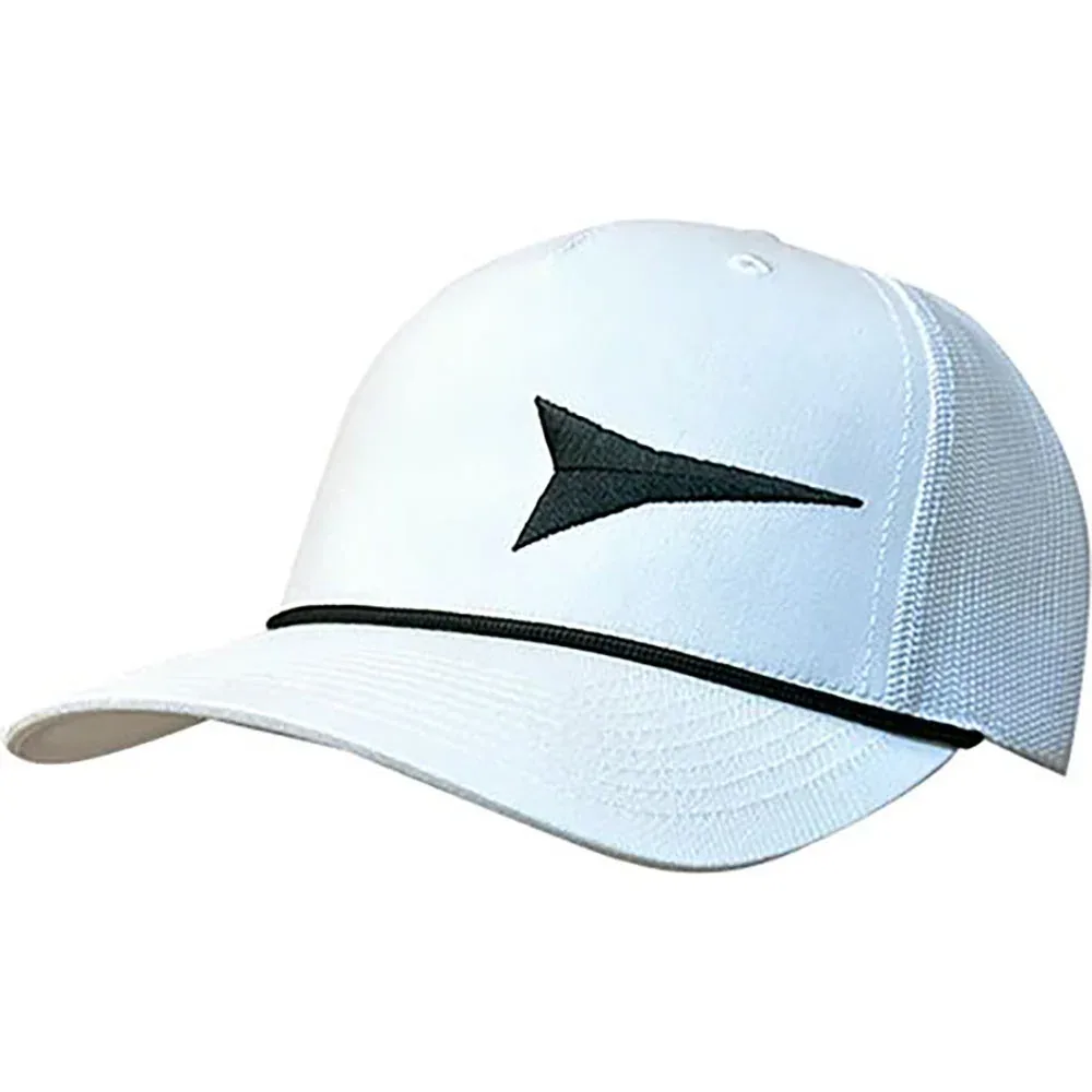 Fast Back White with Black and Embroidered Logo Cap