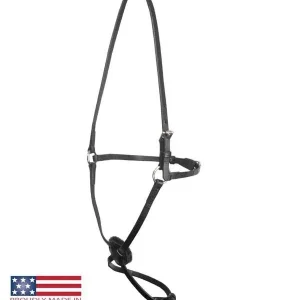 Featherweight Leather Figure 8 Race Halter Black