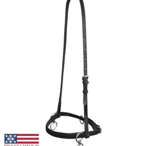 Featherweight Leather Tworing Race Halter Black