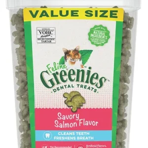 Feline Greenies Dental Treat Salmon Jumbo Tub 9.75oz