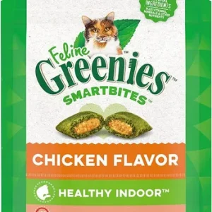 FELINE GREENIES SMARTBITES Hairball Control Chicken Flavor Cat Treats 4.6oz