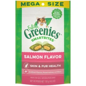 FELINE GREENIES SMARTBITES Skin & Fur Natural Treats for Cats, Salmon Flavor, 4.6 oz. Pack Gray One Size