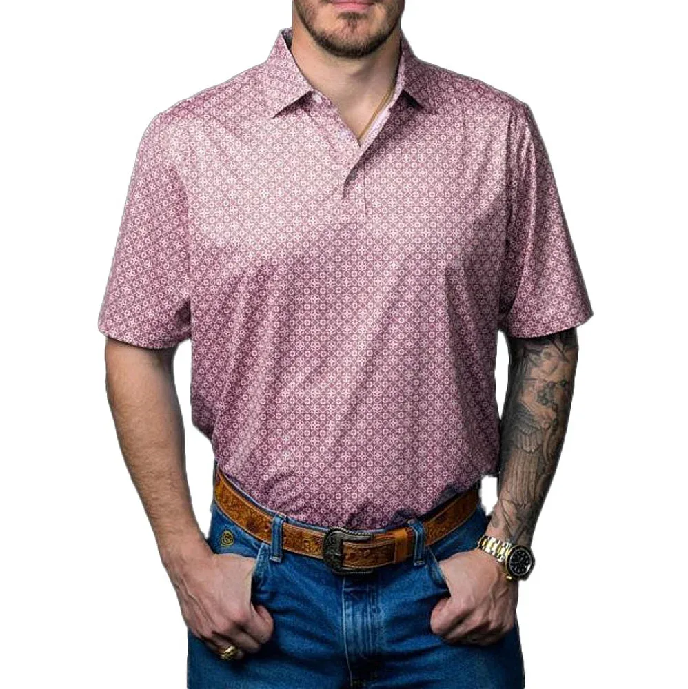 Ferrell Brands Inc Men's Red Print Polo - Image 2