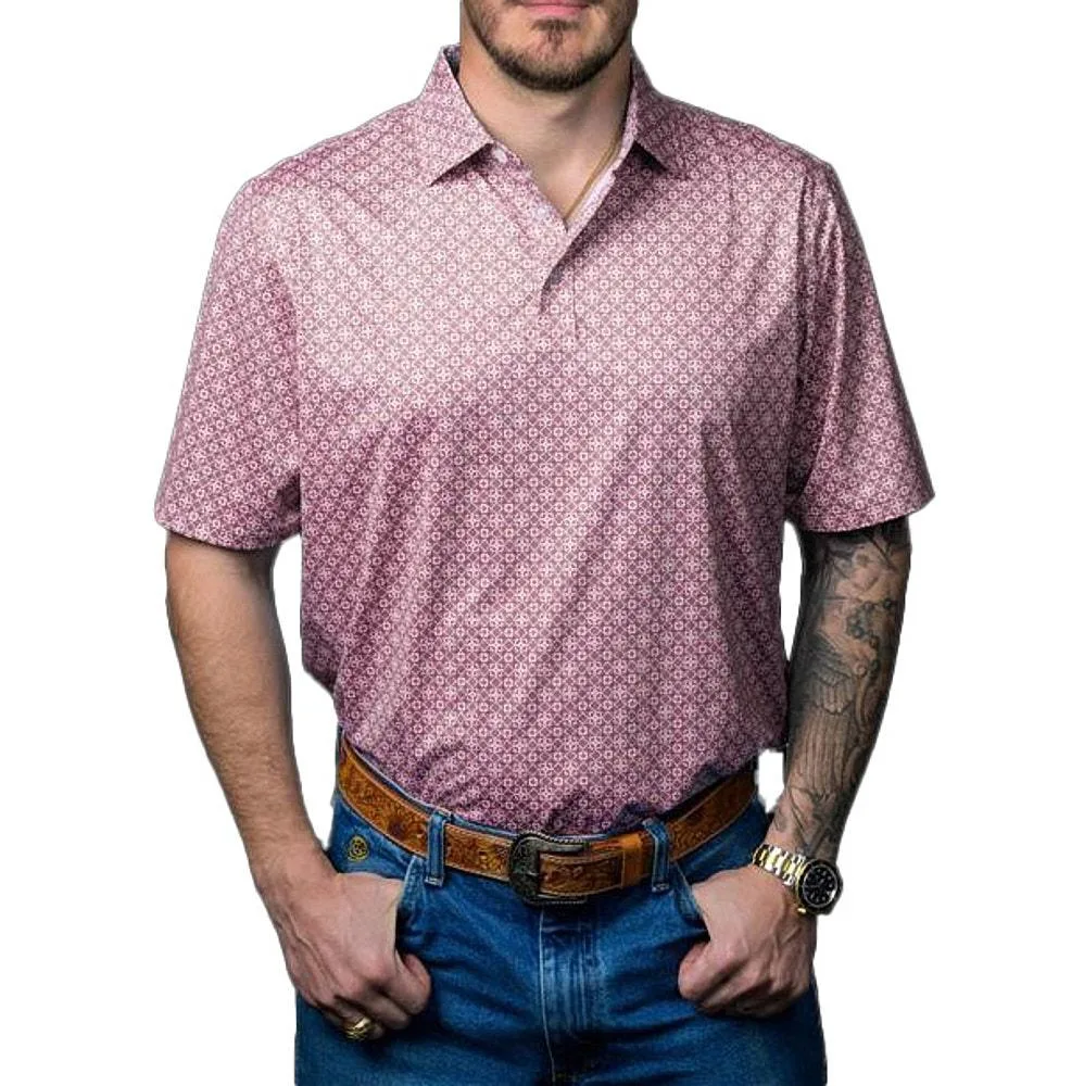 Ferrell Brands Inc Men's Red Print Polo