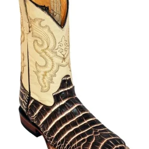 Ferrini Kids Print Crocodile Sq Toe Black Boots
