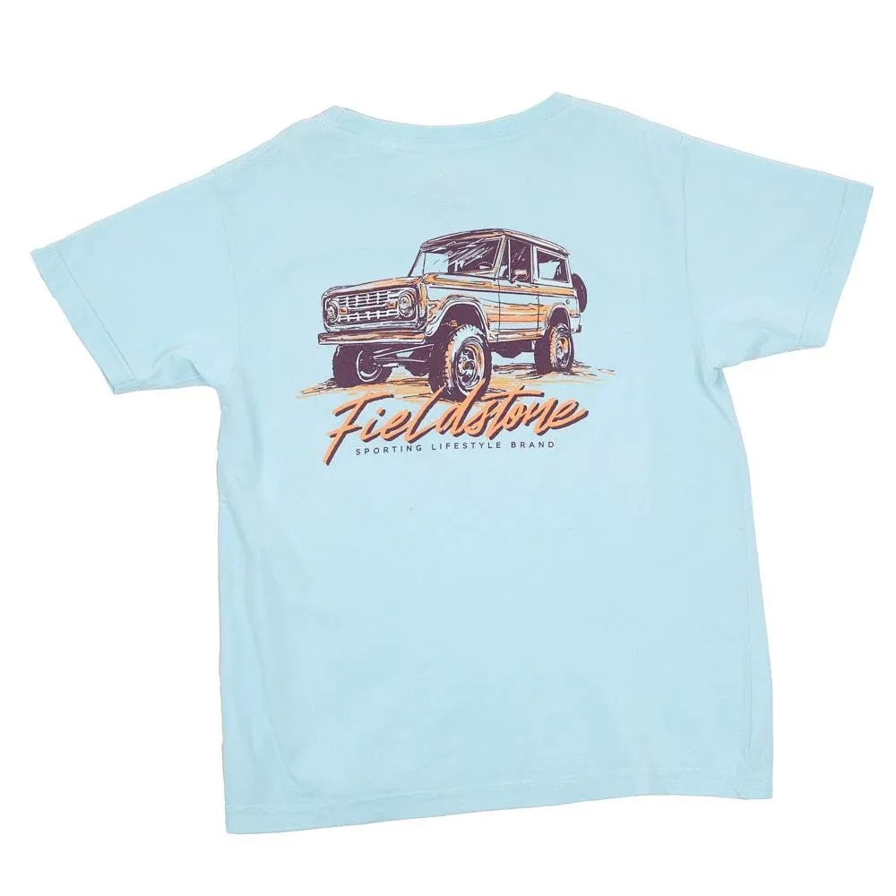 Fieldstone Boy's Chambray Neon Bronco Tee Shirt
