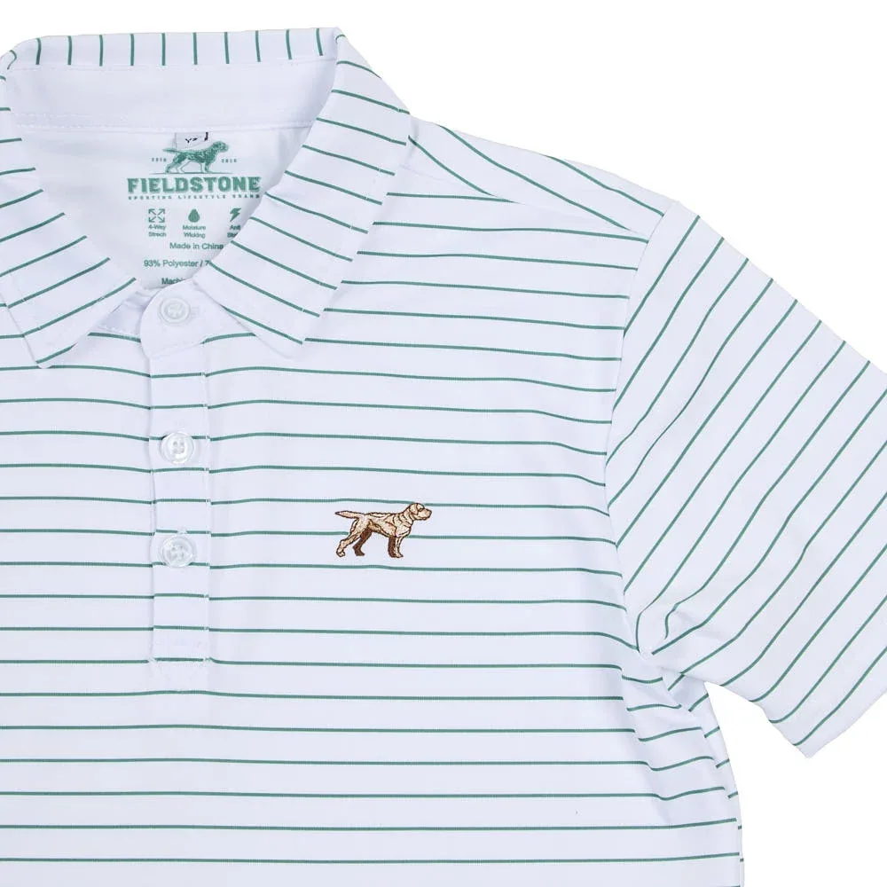 Fieldstone Boy's Green & White Driftwood Polo - Image 2