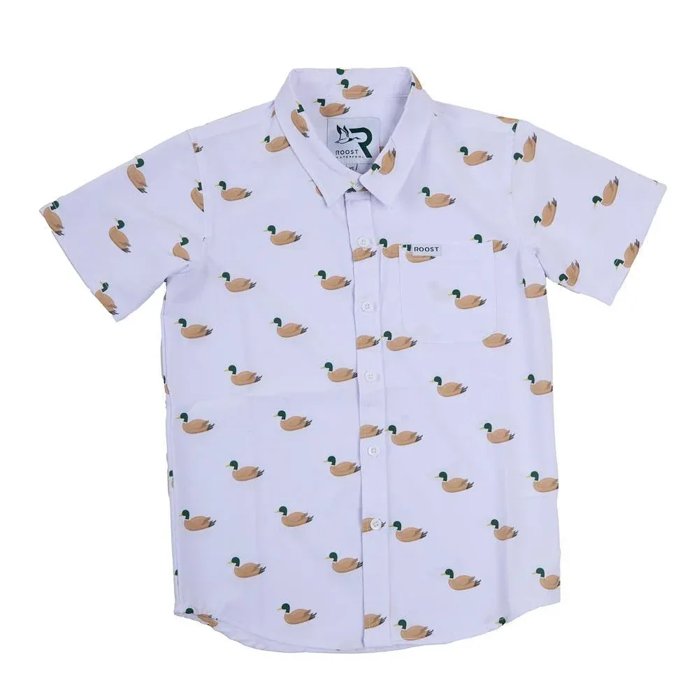Fieldstone Boy's White Mallard Button Shirt