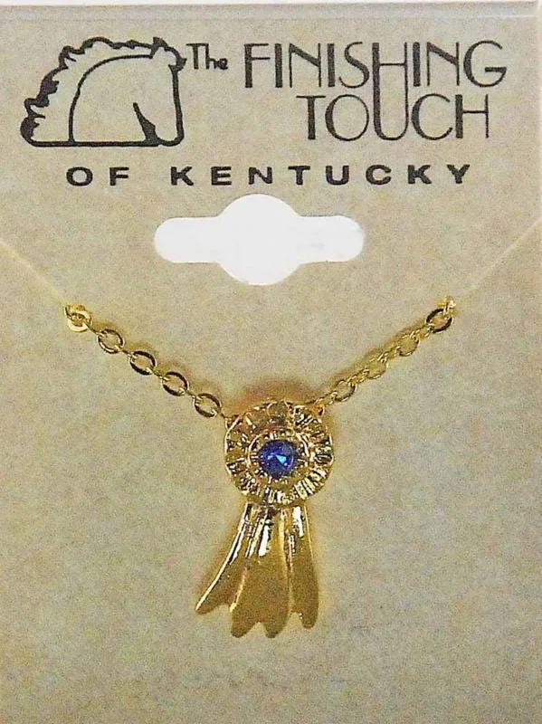 Finishing Touch Blue Ribbon Pendant Gold Finish - Image 2