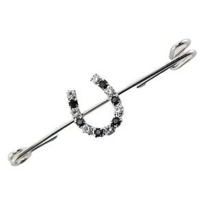 Finishing Touch Jet/Crystal Horseshoe Stock Pin