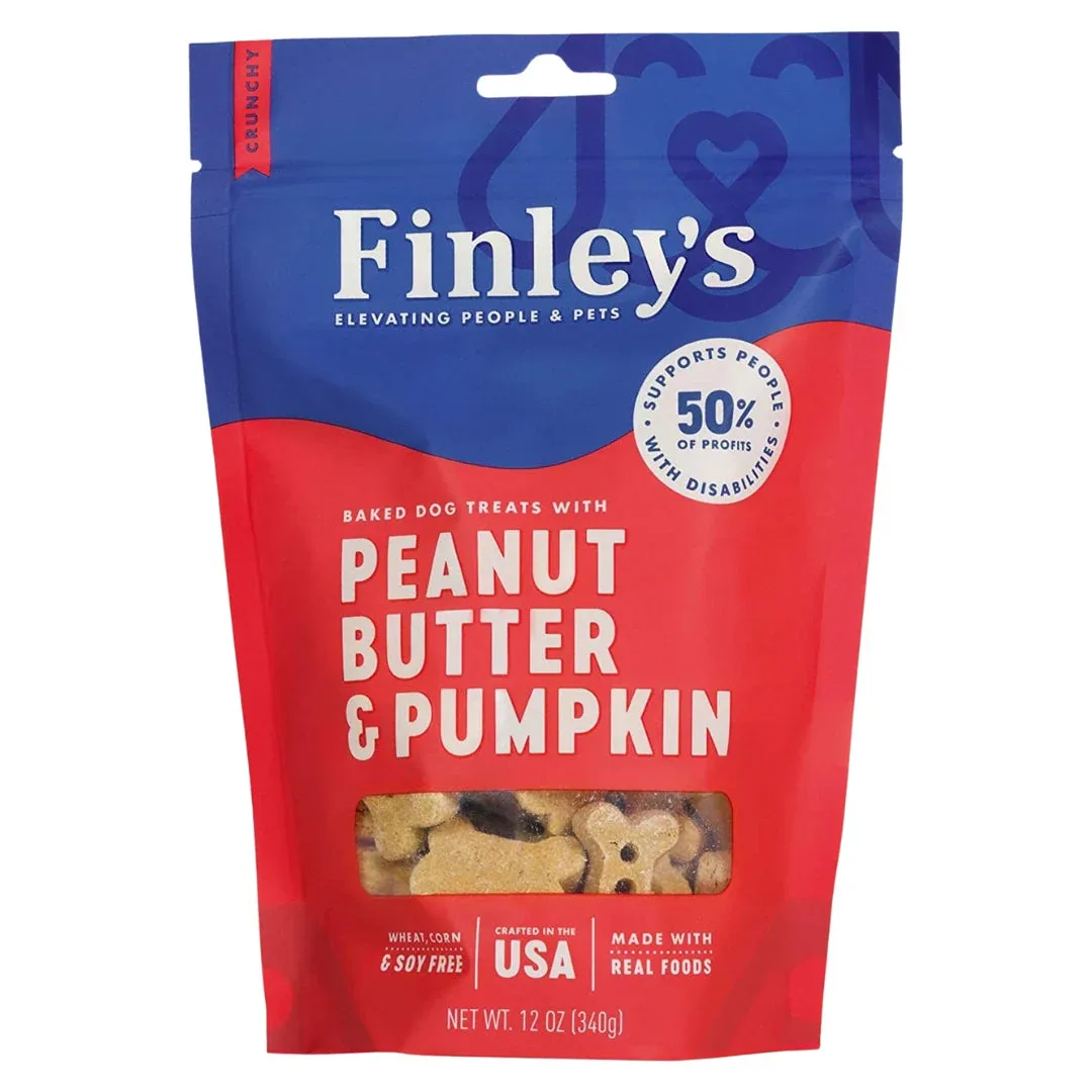 Finleys Dog Crunchy Biscuits Peanut Butter And Pumpkin, 12 oz
