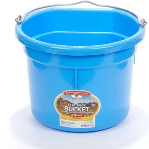 Flat Back Plastic Bucket 8qt Blue