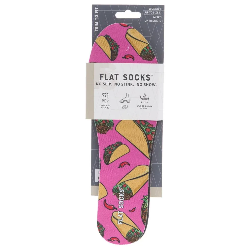 Flat Socks Taco `Bout It Pink Mesh Flat Sock SMALL