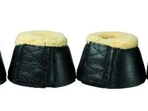 Fleece Bell Boots With Double Velcro Large Brn