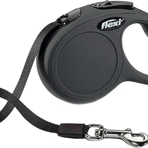 Flexi New Classic Retractable Tape Leash - Black