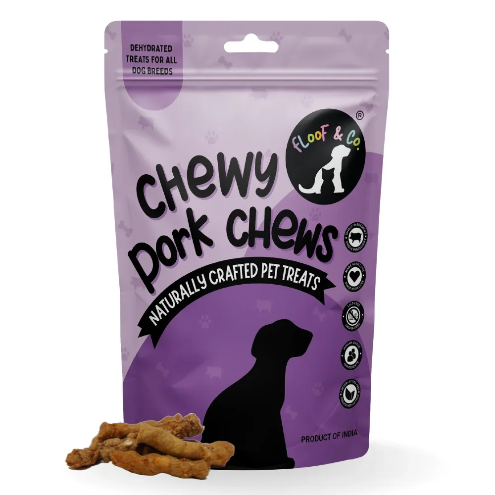 Floof & Co Pork Chew, Bacon Cheese, Chicken Cheese, Roasted Lamb and Smoked Lamb Dog Treats Combo - Image 2