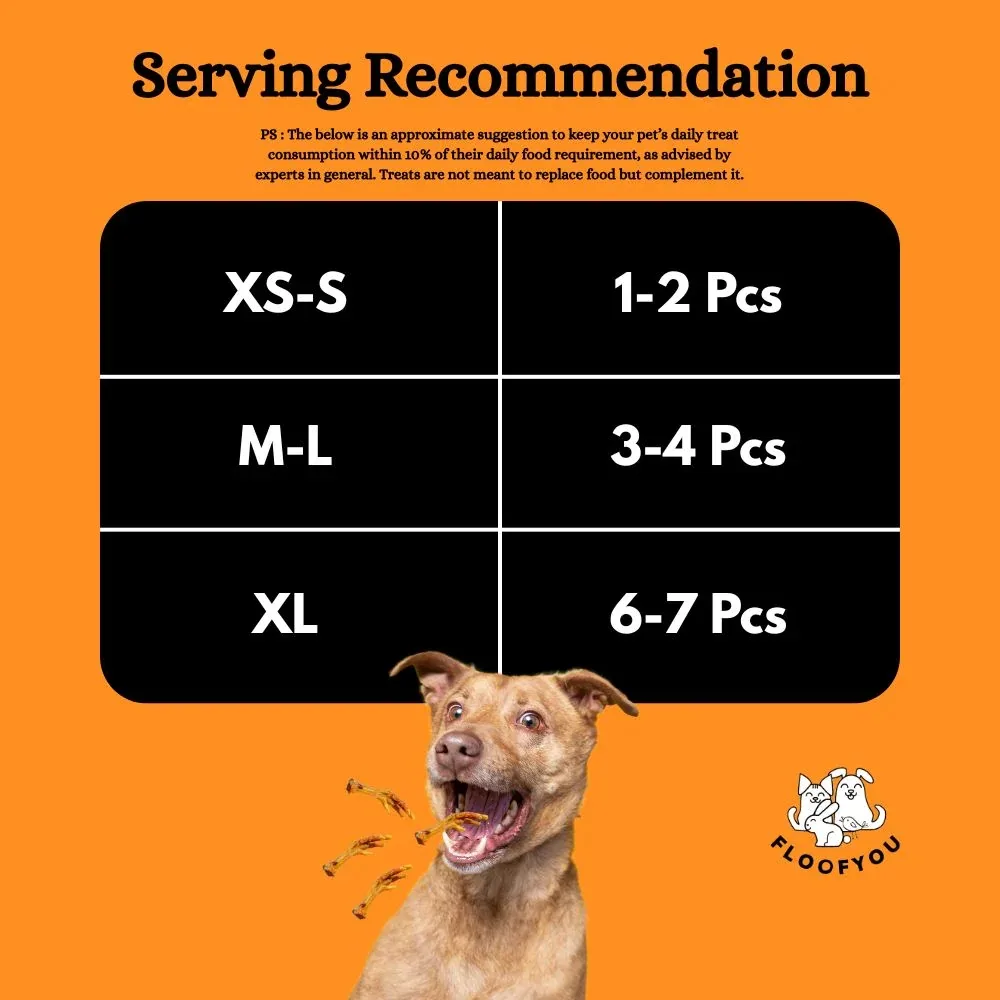 FloofYou Air Dried Chicken Feet Grain Free Chew Dog Treats - Image 2