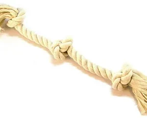 Flossy Chews 3 Knot Tug Toy Rope for Dogs - White Large (25" Long)