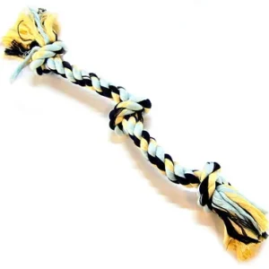 Flossy Chews Colored 3 Knot Tug Rope Medium - 20" Long